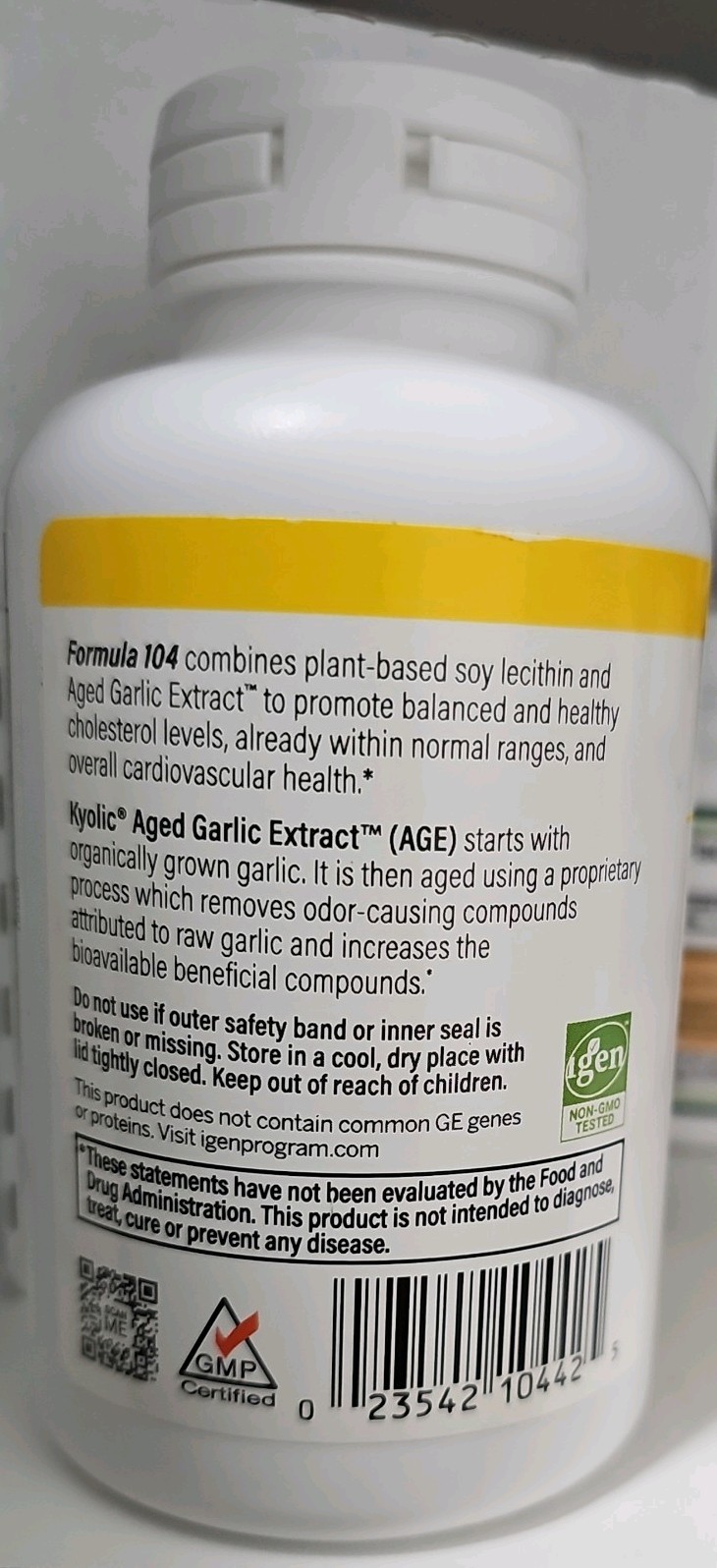 200 count Kyolic Aged Garlic Extract Formula 104, (Pack of 1), No Color