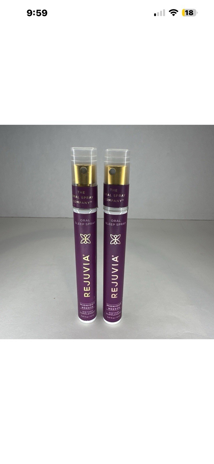 NEW Rejuvia Oral Sleep Spray Midnight Breeze – 2 Pack FAST SHIP!