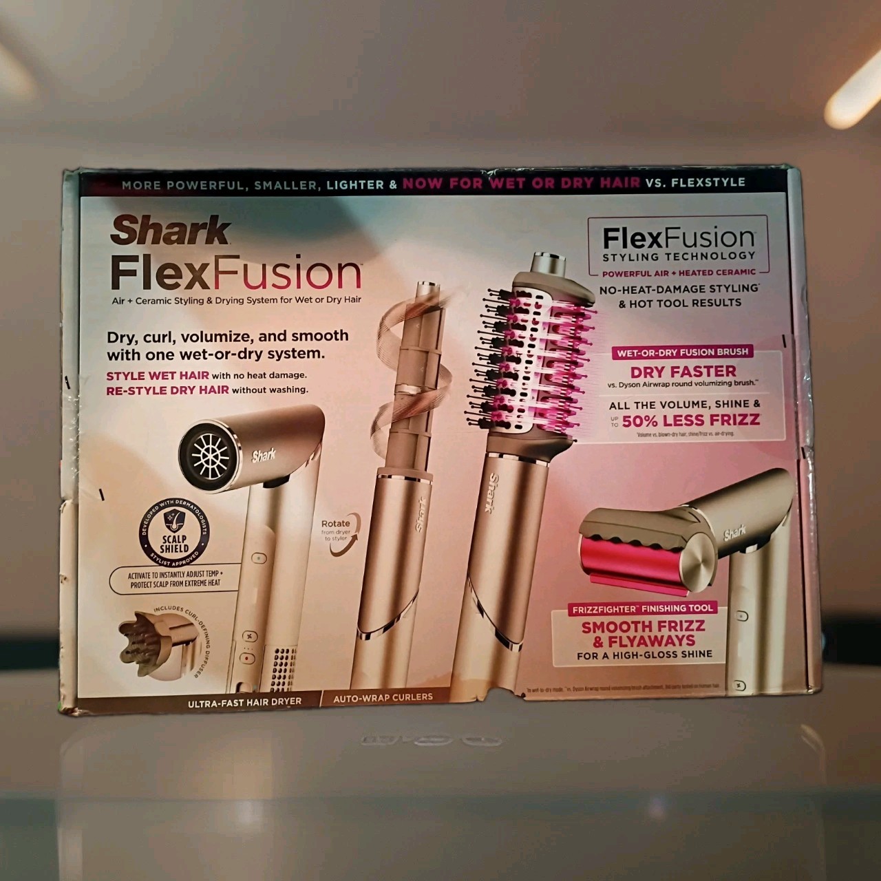 Shark FlexFusion Hair Dryer Fusion Hair Brush Diffuser Ceramic Air Styler
