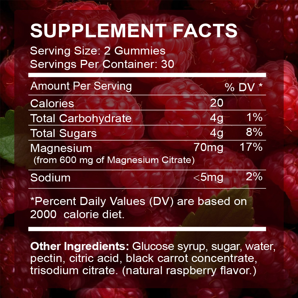 2 Pack Magnesium Citrate Gummies 600mg per Serving – 120 Vegan Gummies