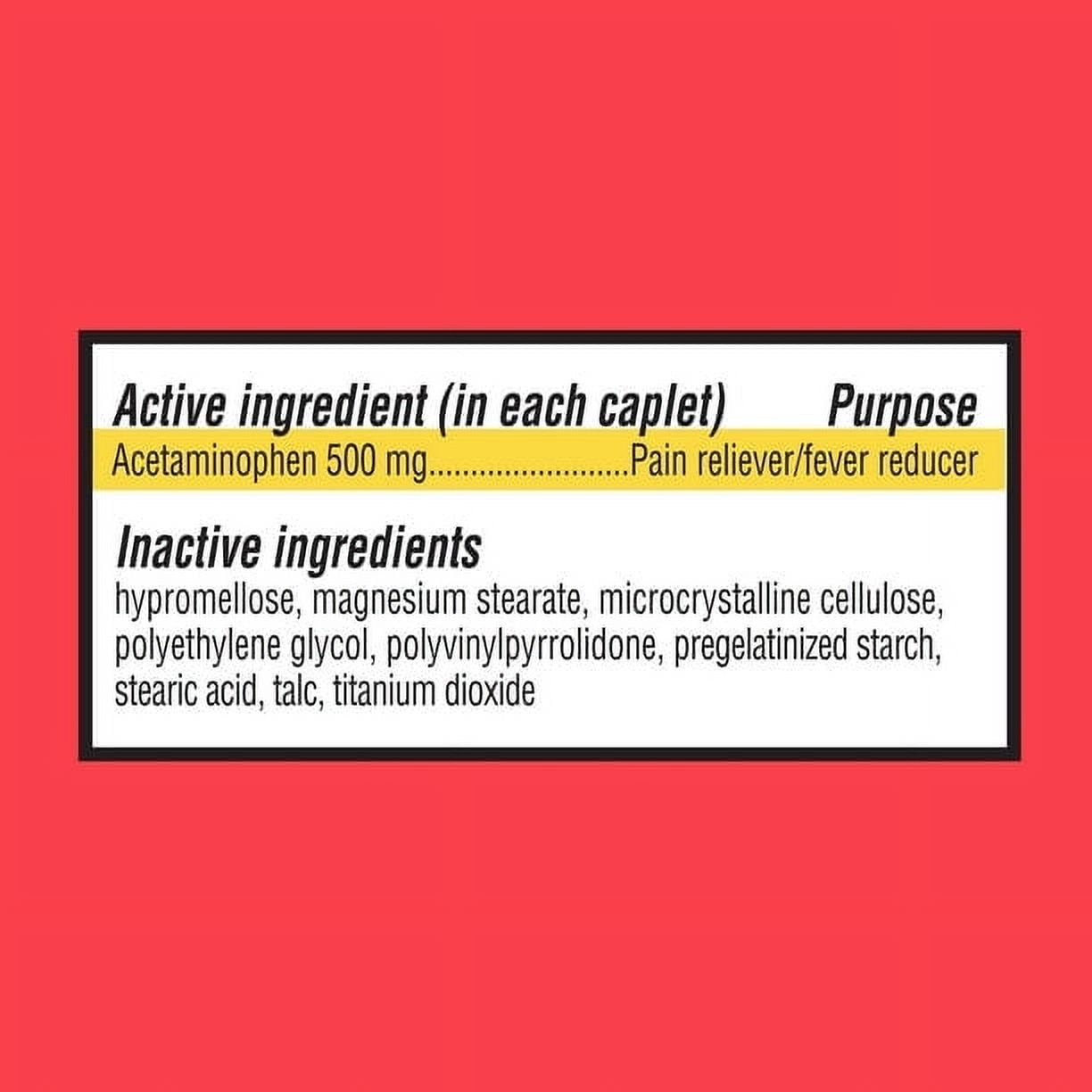 (3 pack) Equate Extra Strength Pain Reliever Acetaminophen Caplets 500mg 100 CT.