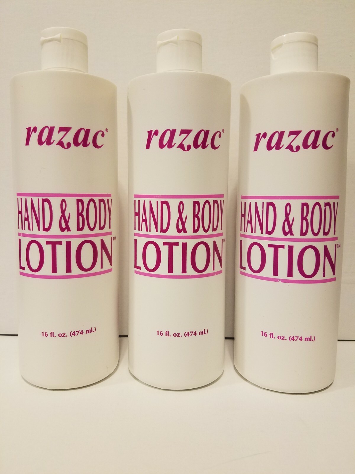 3 16 oz RAZAC Hand & Body Lotions w/FREE Rubee – $32.50 FREE SHIPPING