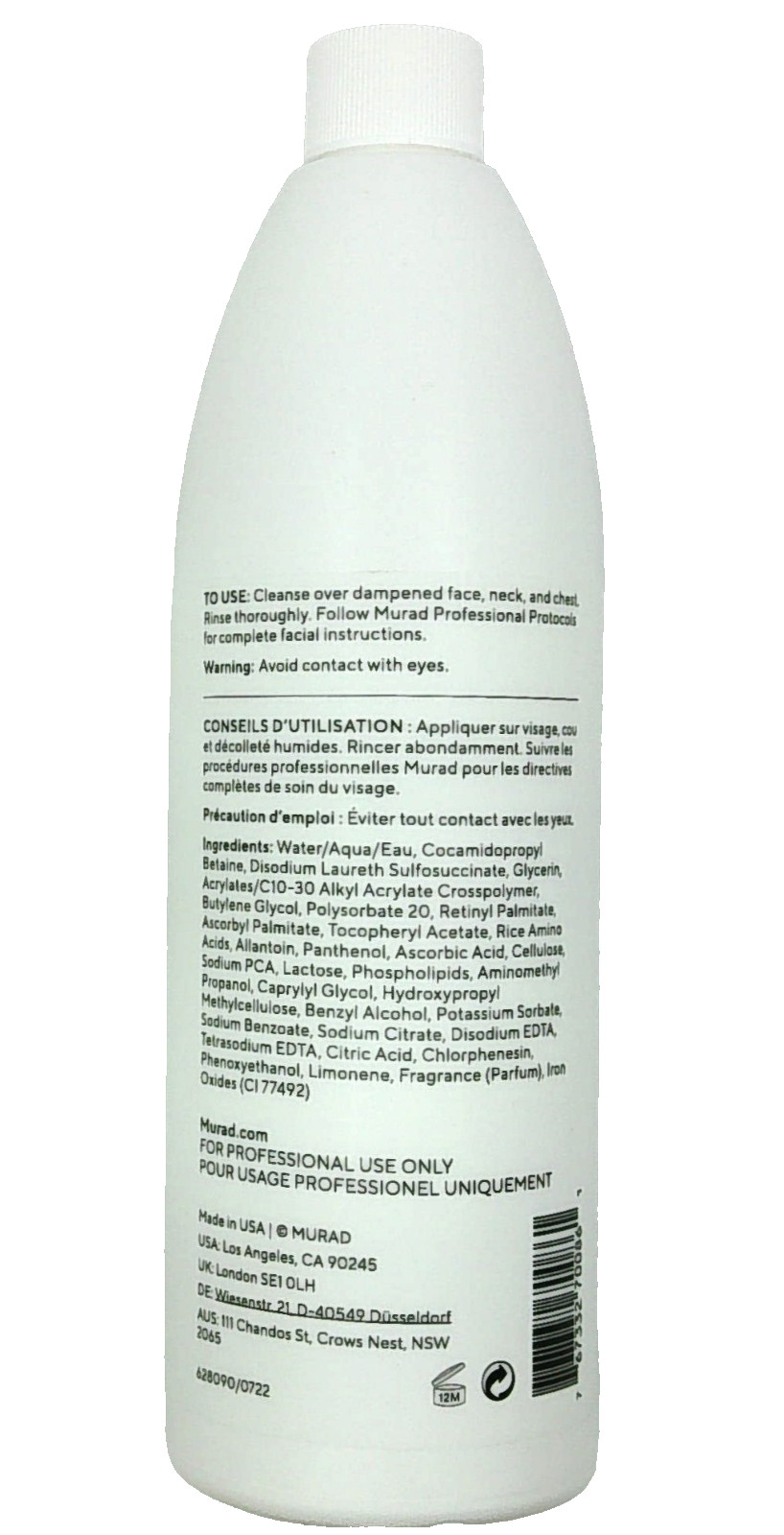 Murad Essential-C Cleanser Professional Size ( 16.9 oz / 500mL) AUTH / NO EXP