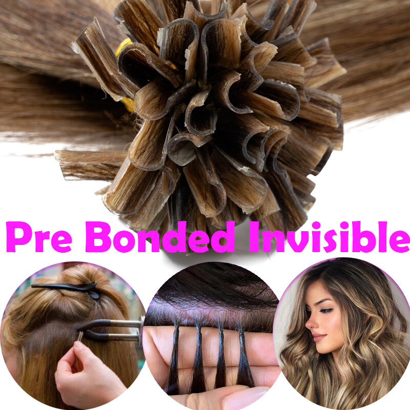 1g Hair Extensions Pre Bonded U Tip Nail Hair Keratin 100% Real Remy Human Hair