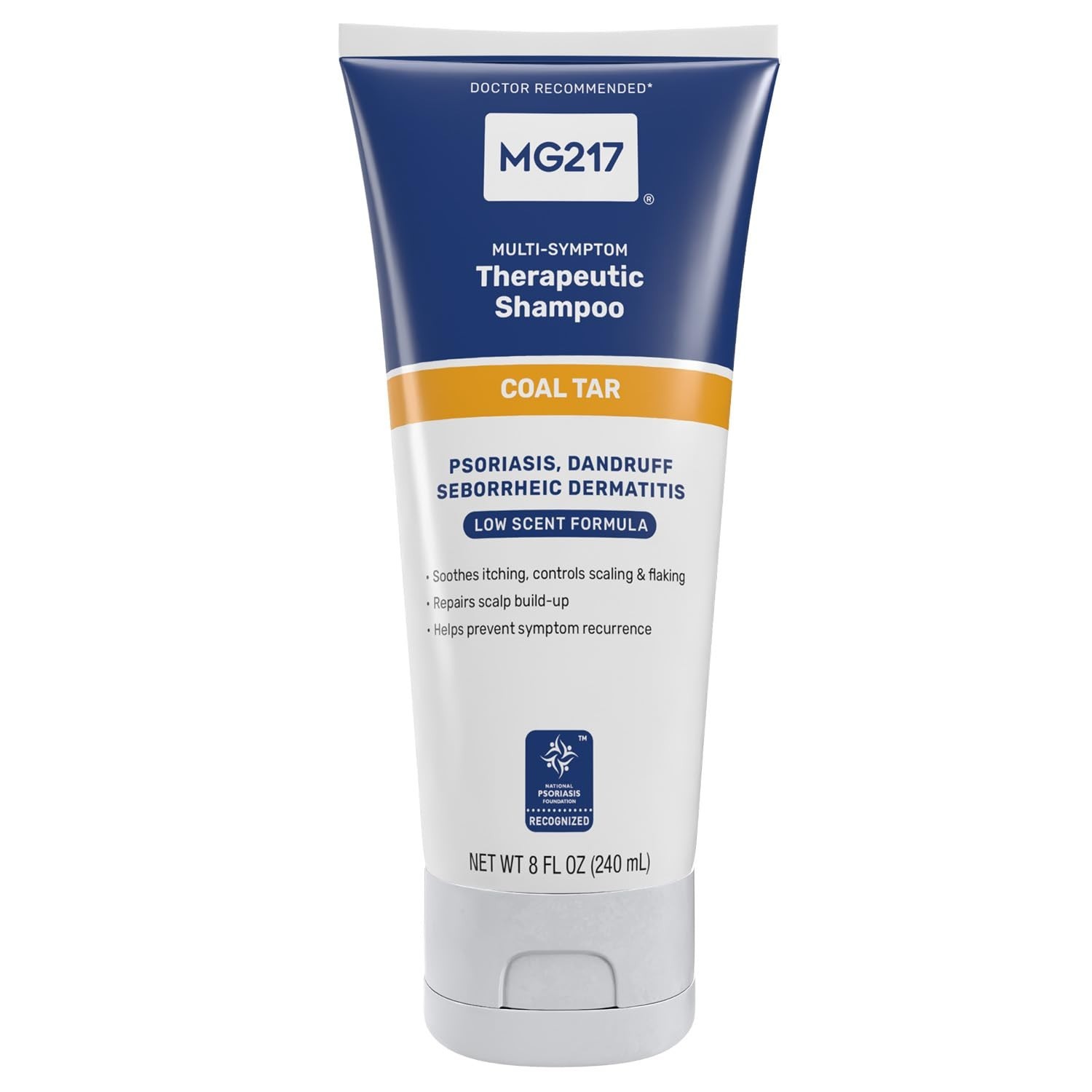 MG217p Psoriasis Shampoo with Coal Tar, Therapeutic Scalp Treatment 8floz
