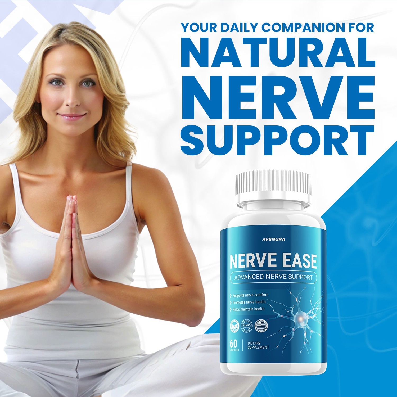 (2 Pack) Nerve Ease Capsules – NerveEase Pills Natural Ingredients Nootropic
