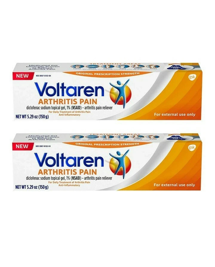Arthritis Pain Topical Gel 150g (5.29oz) Easy open Tube Pack of 2