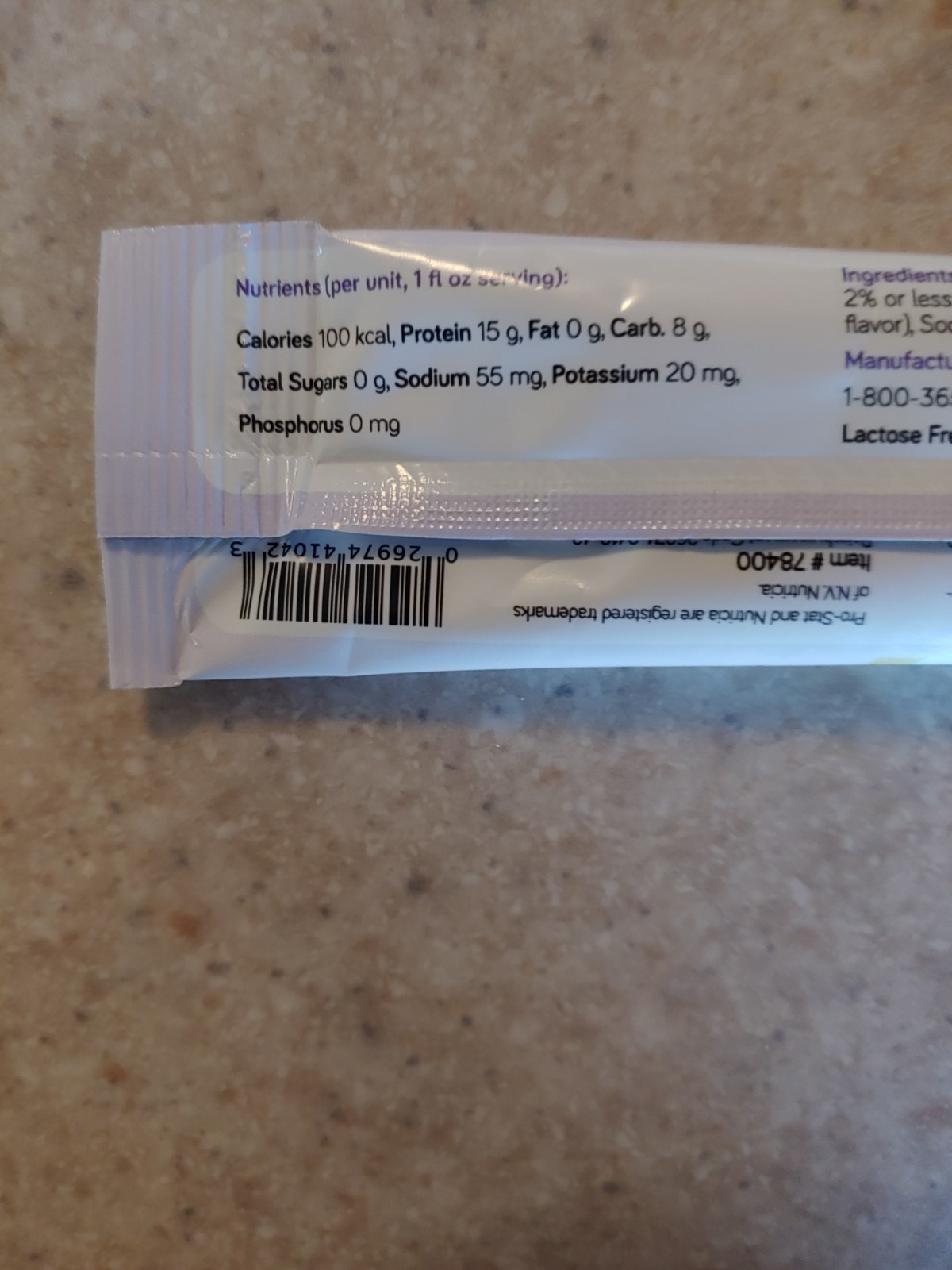 28 Packets Nutricia Pro-Stat Concentrated Liquid Protein Vanilla @1 fl oz Pouch
