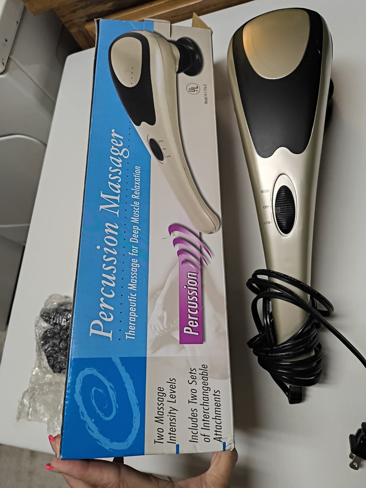 Percussion Massager, Deep Muscle & therapeutic Relaxation 2 attachments H-1196-0