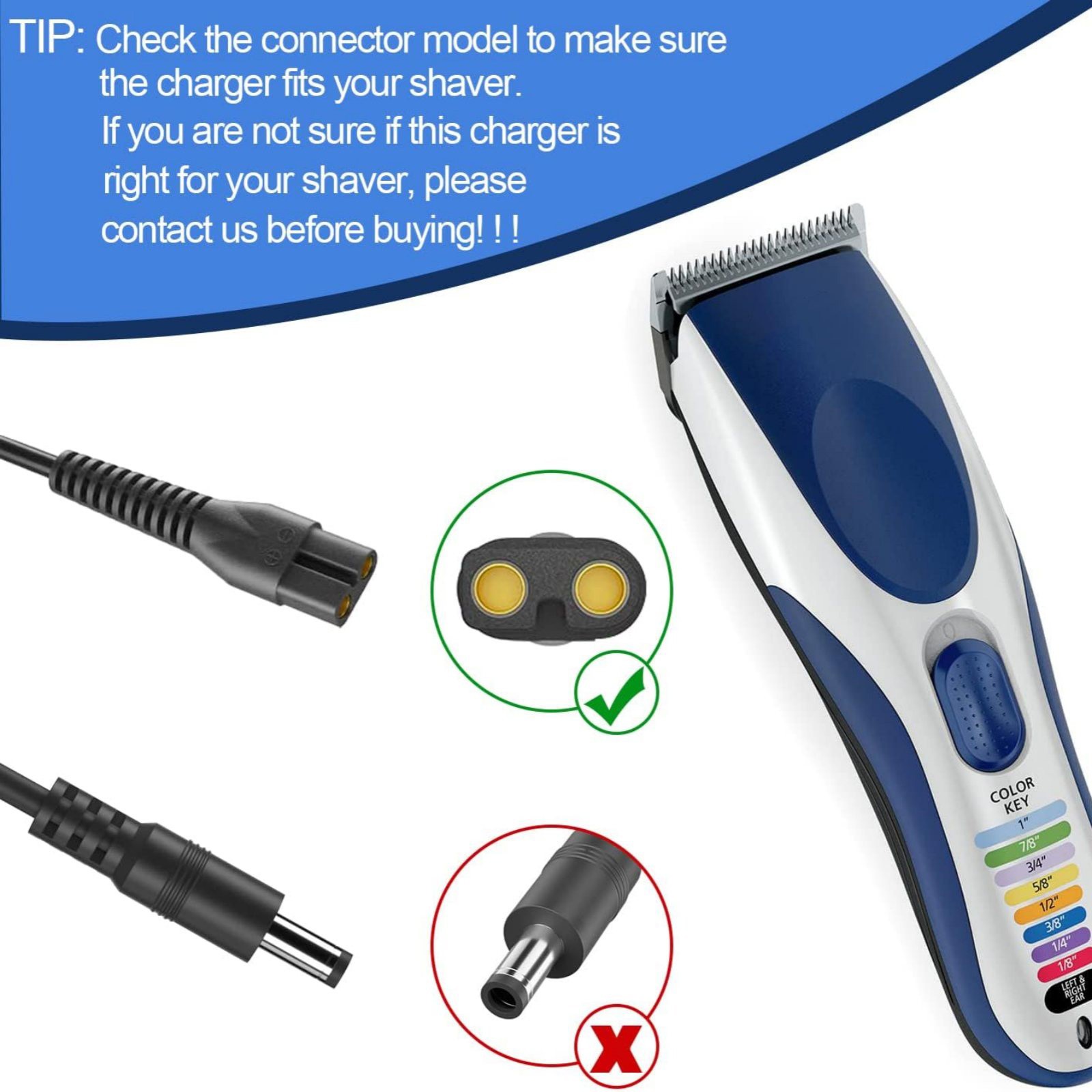 Input: AC 100-240V ~ 50/60Hz Hair Clipper Charger For Wahl Color Pro 9649