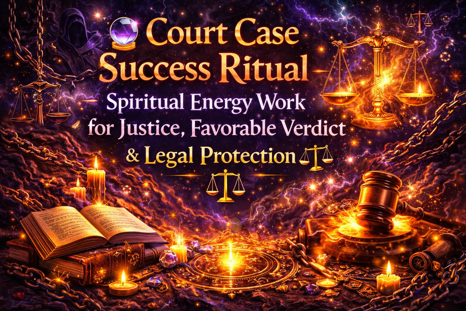 🔮 Court Case Success Ritual – Spiritual Energy Work for Justice, Favorable Verd