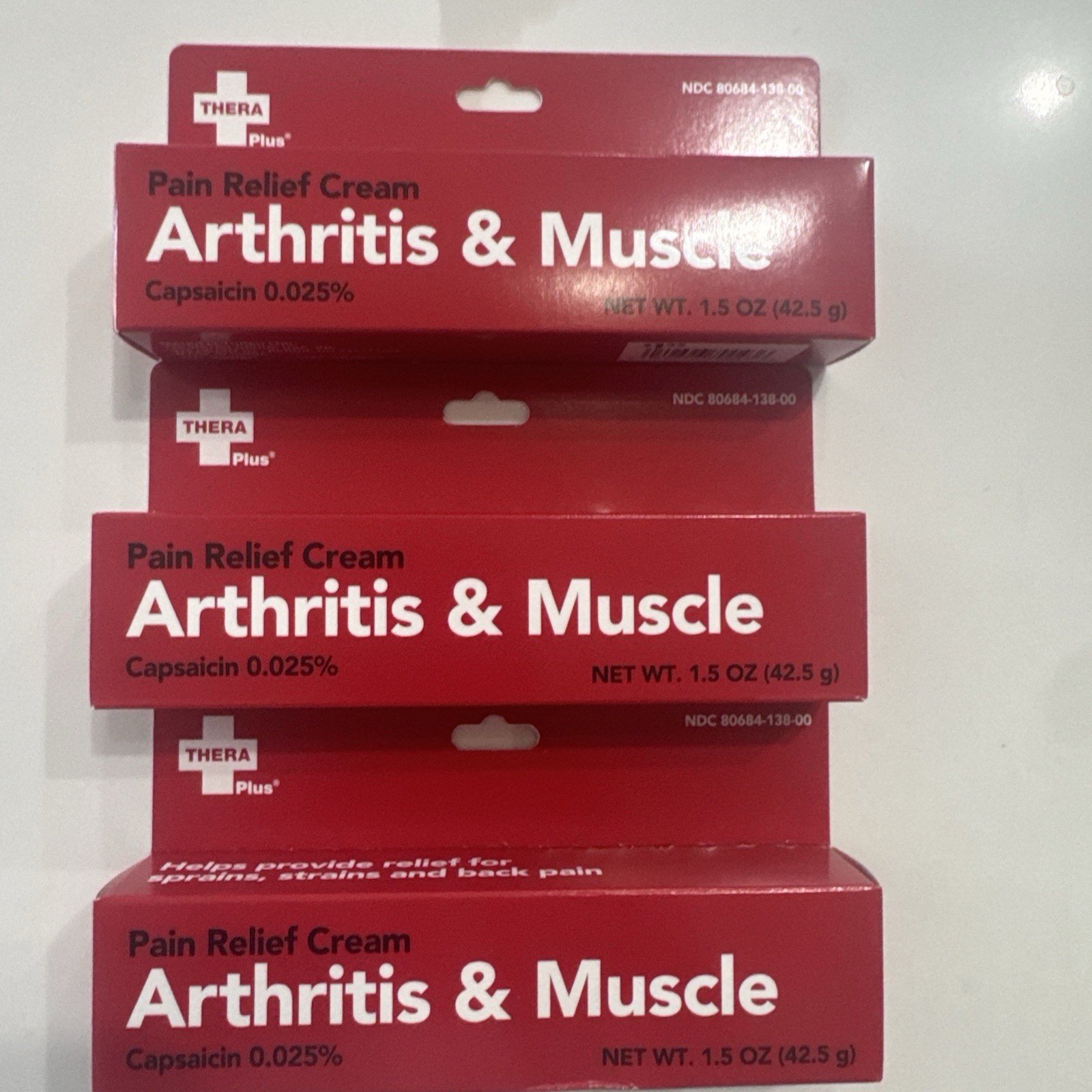 SET OF 3 CareAll Arthritis and Muscle Pain Relief Cream Capsaicin Fragrance Free