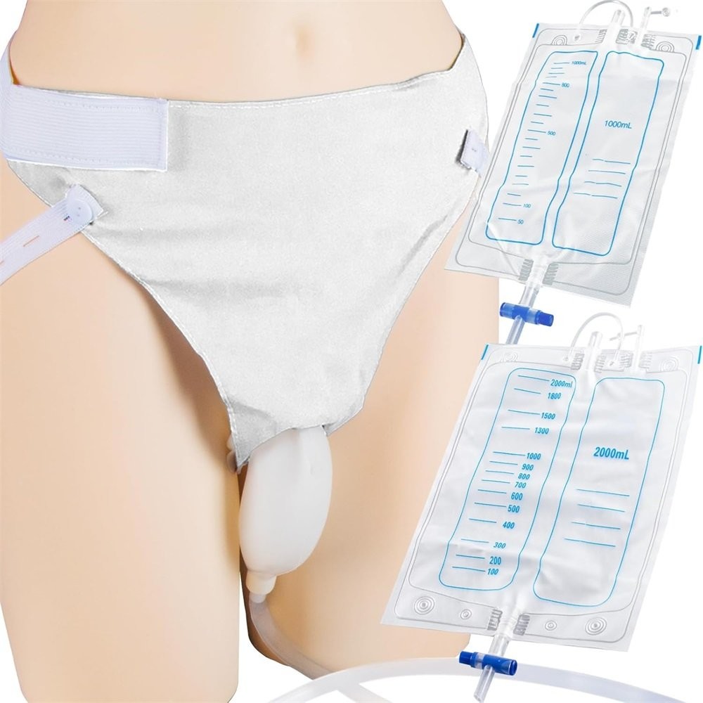 Reusable Silicone External Urine Catheter Collector Bag Wearable Urinal Bag Aids