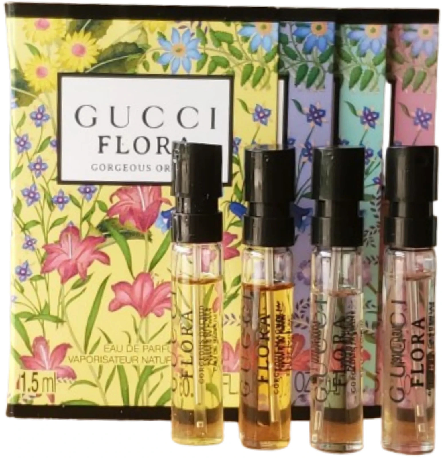 Gucci Flora Gorgeous Set 4pc Discovery Kit Orchid Magnolia Jasmine Gardenia EDP