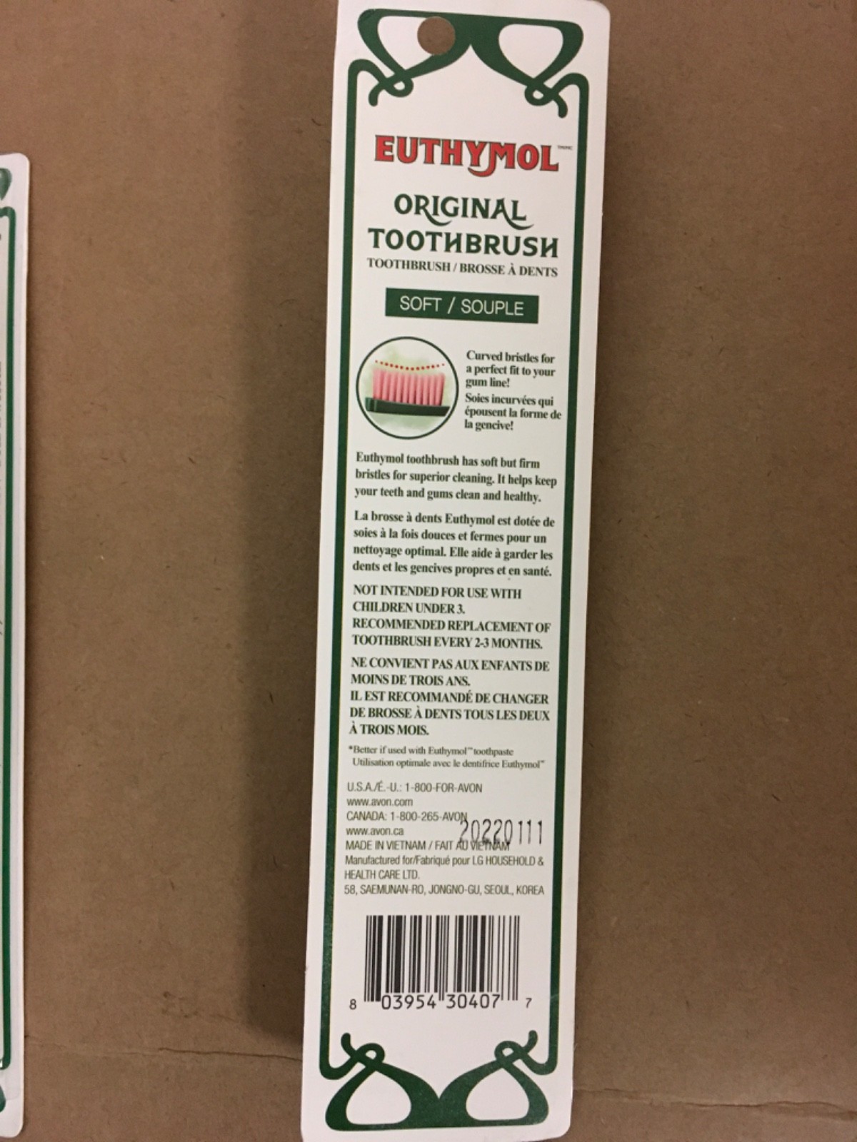 Euthymol Original Toothbrush Regular Standard-Sized Curved & Soft Bristle 3 PACK