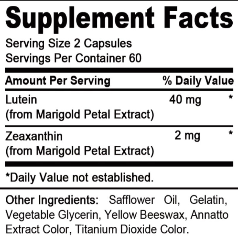 Lutein 40mg and Zeaxanthin Supplement – Premium Eye Protection Formula
