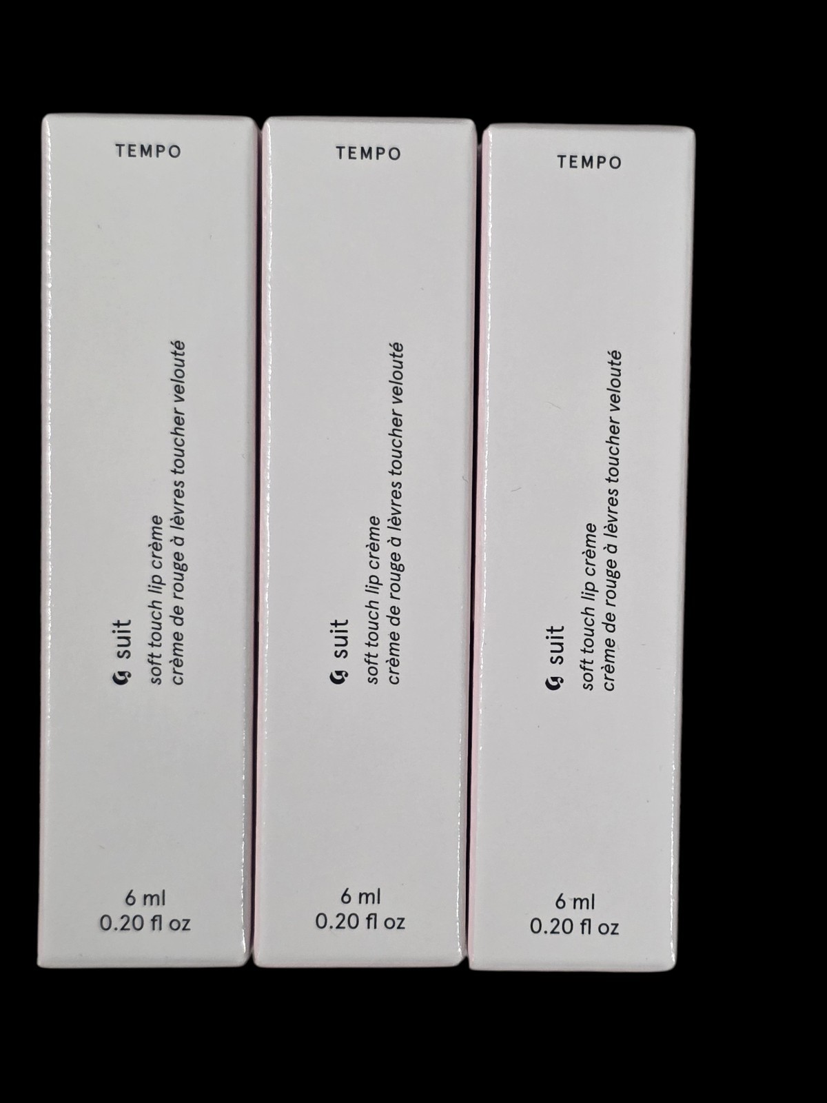 Bundle Of 3 Glossier Soft Touch Lip Creme 6ml Tempo Brand New in Box