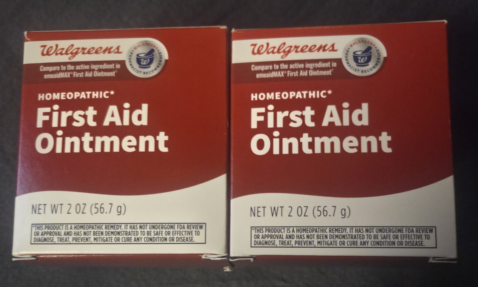 NEW Walgreens Homeopathic First Aid Ointment 2oz Compare To Emuaid Max Lot Of 2