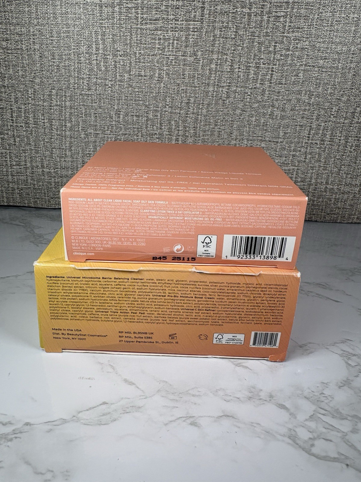Clinique & Beauty Stat Travel Skin Care Cleanser Exfoliant Moisturizer BUNDLE