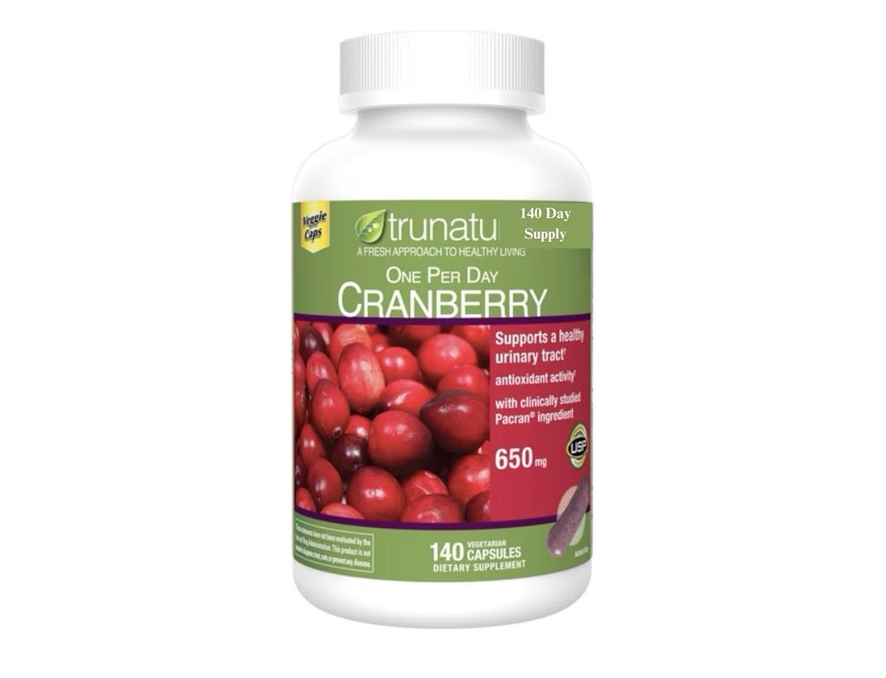 Trunature CRANBERRY 650mg, 140 Capsules EXP 1/2027