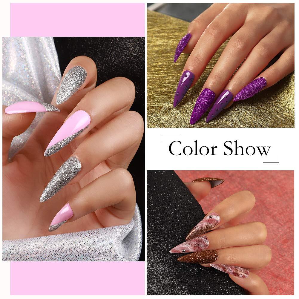 Acrylic Nail Kit Acrylic Powder Glitter Nail Art Manicure Tool Tips Brush Set US