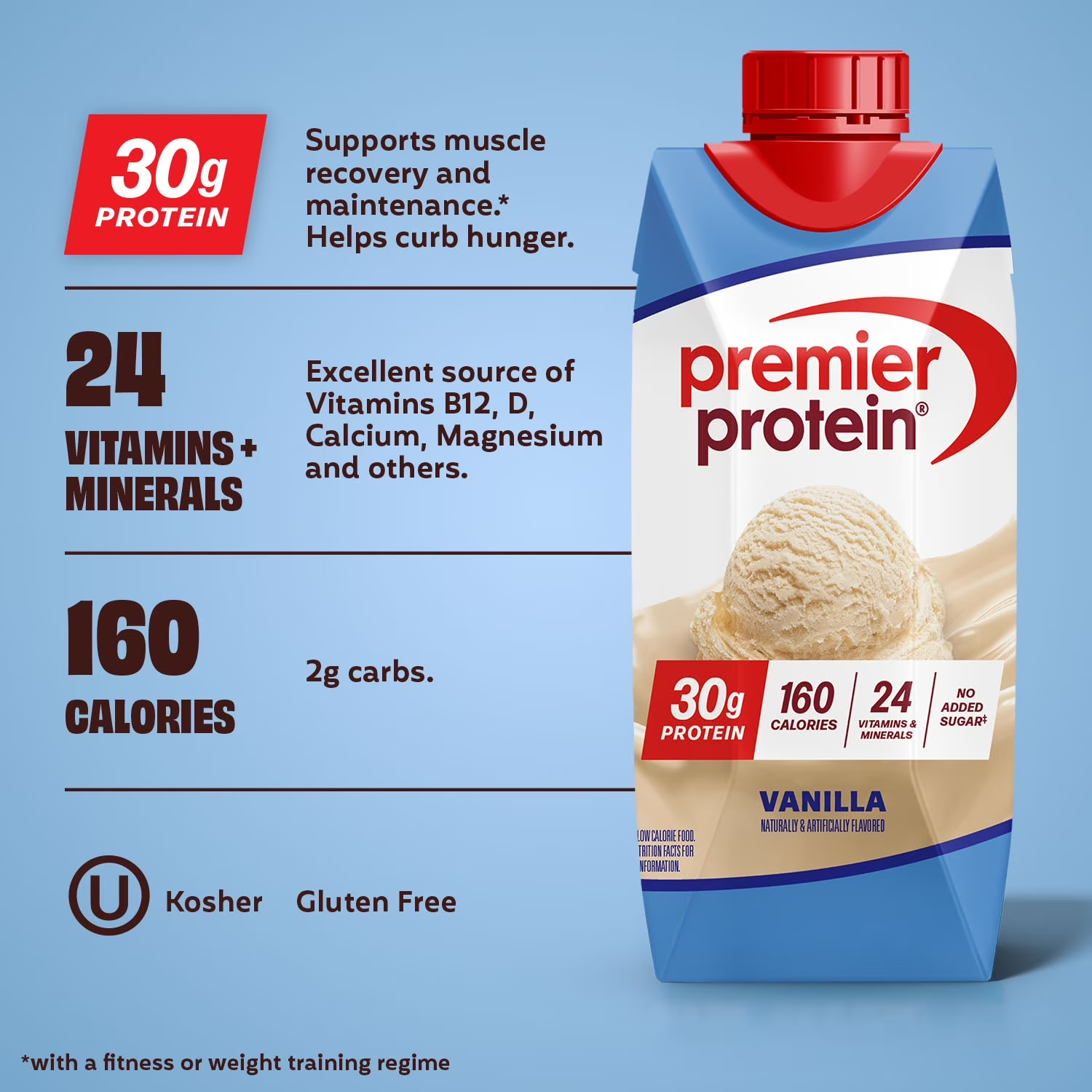 Premier Protein Shake, Vanilla, 30g Protein, 11 fl oz, 12 Ct