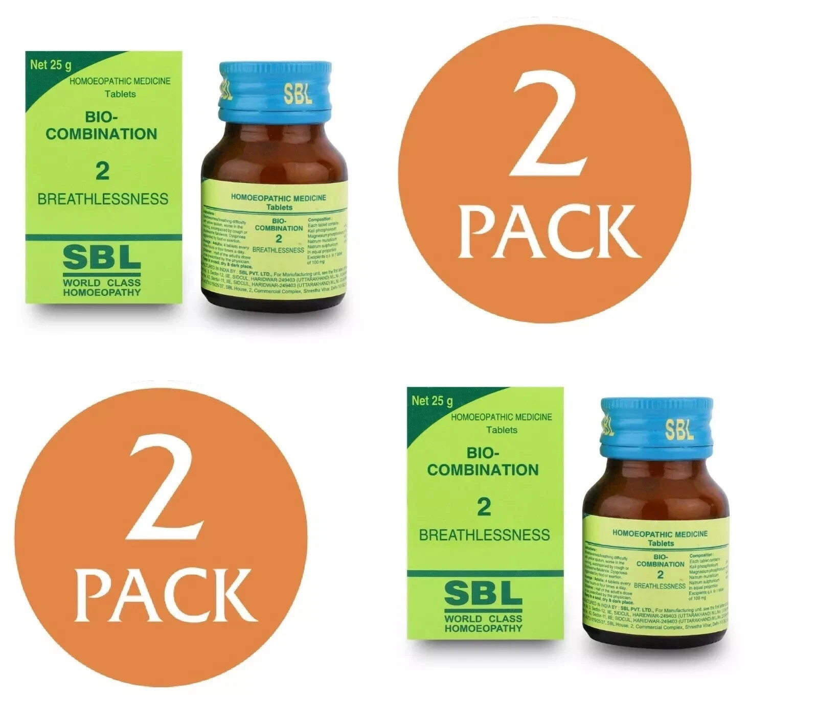 25g X 2 SBL Bio-Combination 2 Tablets for Asthma | Natural Homeopathic Remedy