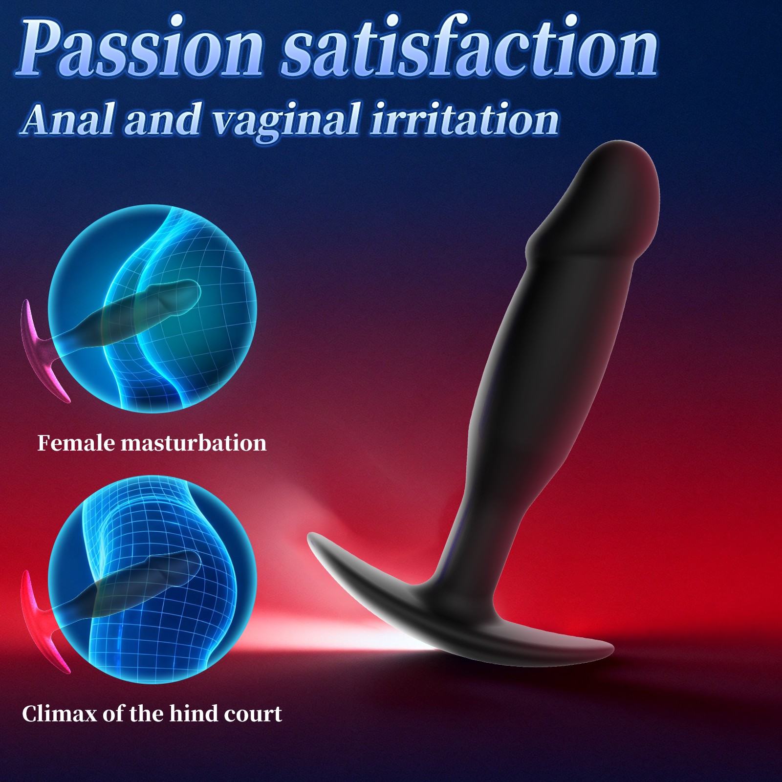 Flushable Anchor Base Silicone Plug Simulation Role-Playing Male Female 3-Sizes