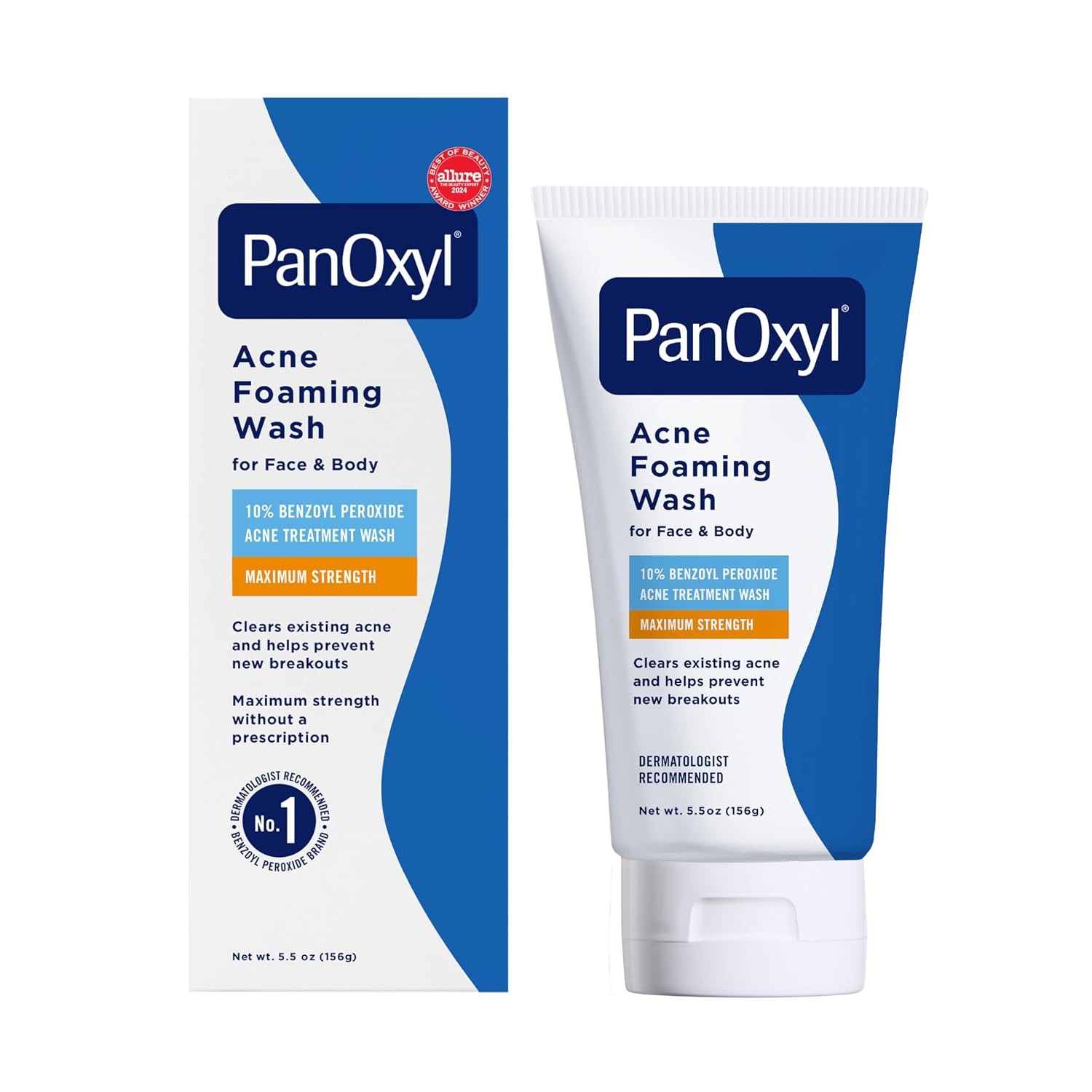PanOxyl Acne Foaming Wash Benzoyl Peroxide 10% Antimicrobial, 5.5 Oz