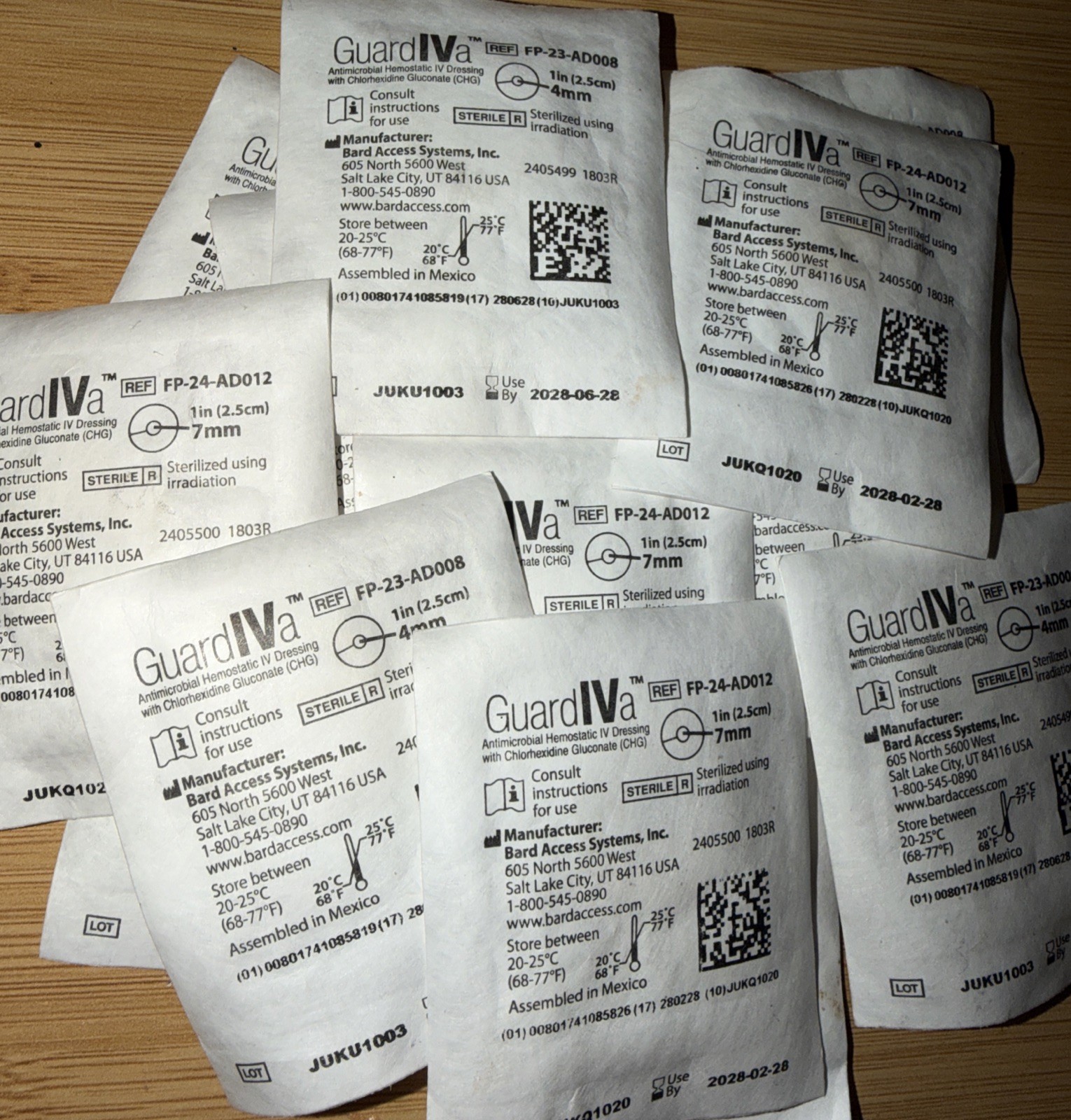 BD GuardIVa Hemostatic IV Dressing CHG Sponge, 1″ Disk 7mm Center Hole, 10 Count
