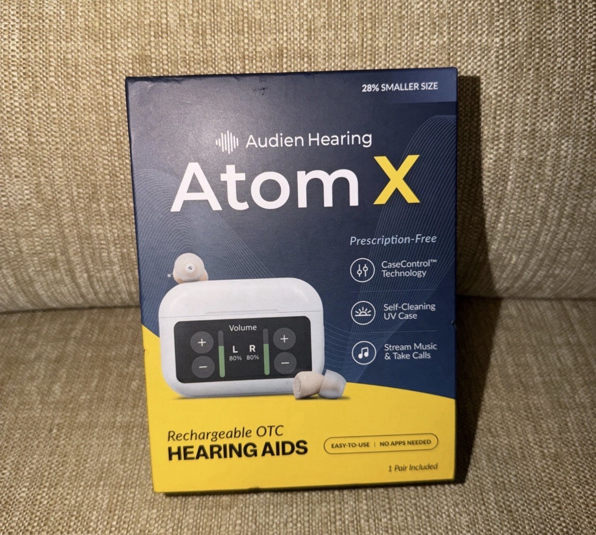 Audien Hearing ATOM X -Rechargeable OTC Hearing Aids New Box FREE SHIPPING