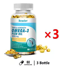 Omega 3 Fish Oil – with EPA & DHA, Supports Nervous System, Skin and Hair Health