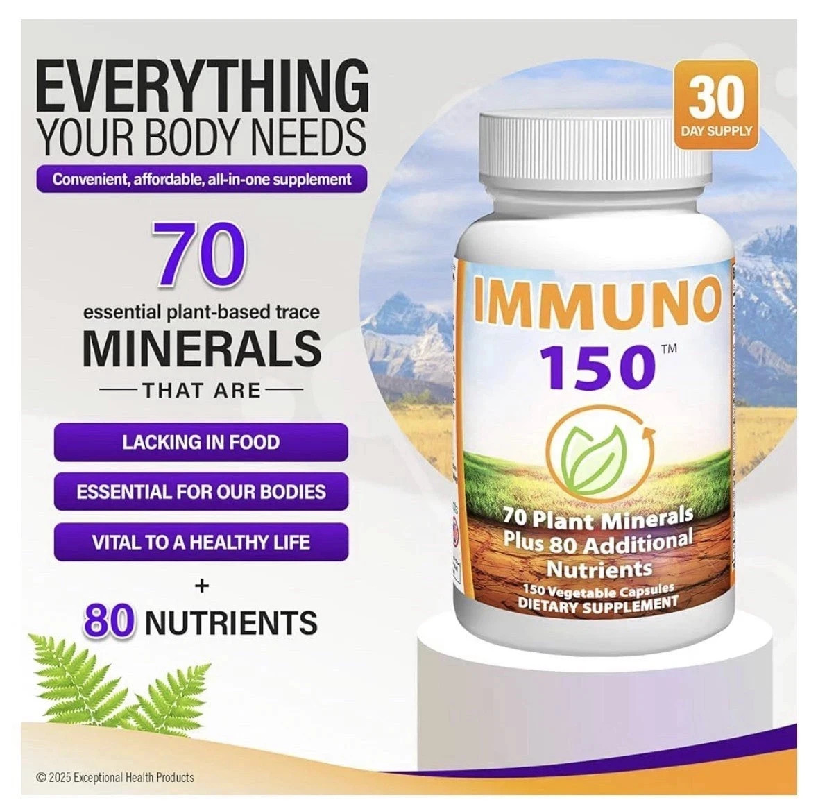 Immuno 150 Immune Support Supplement – 150 Veg Capsules Vitamins & Minerals