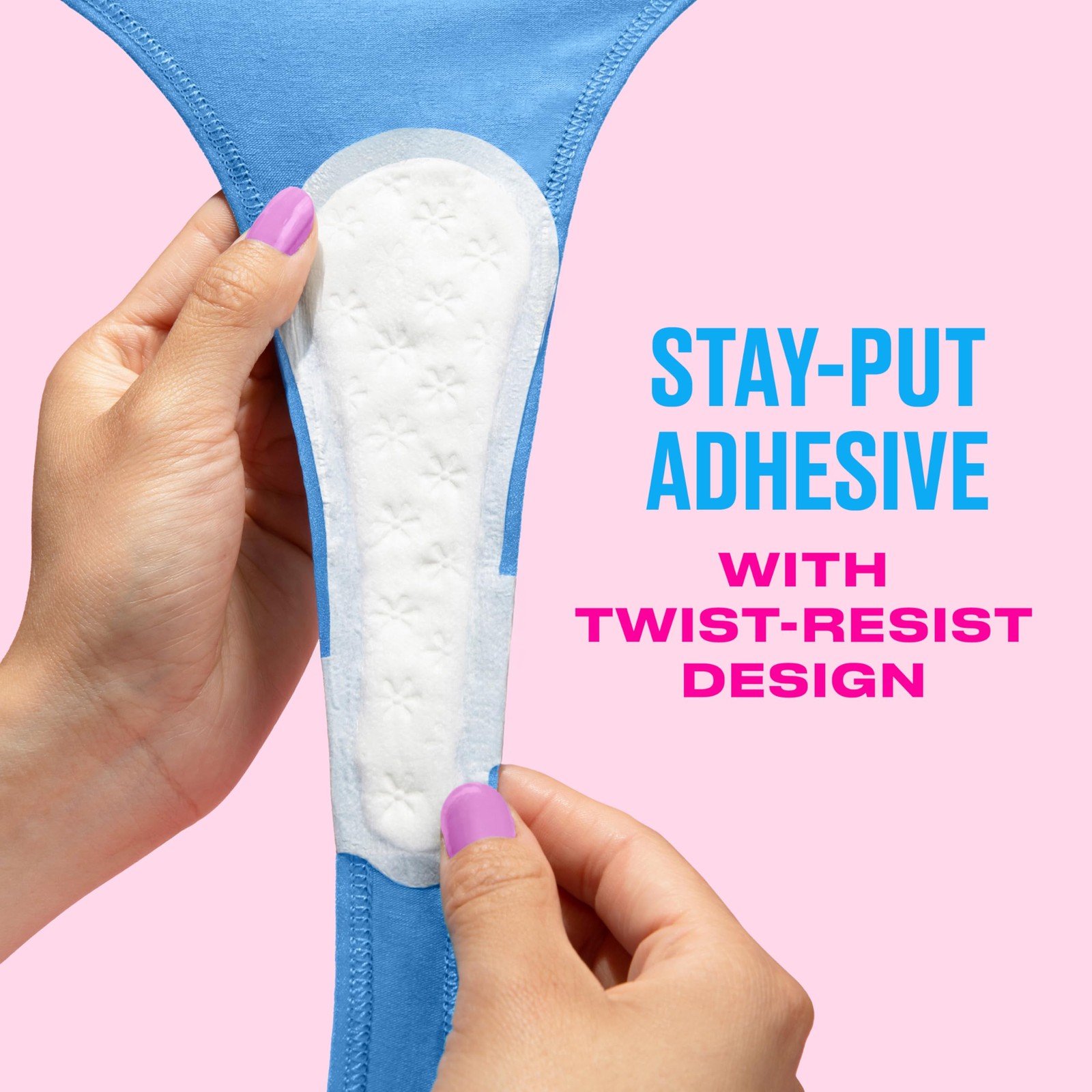 Carefree Panty Liners for Women, Thong Liners, 49 Count (Pack of 4), White
