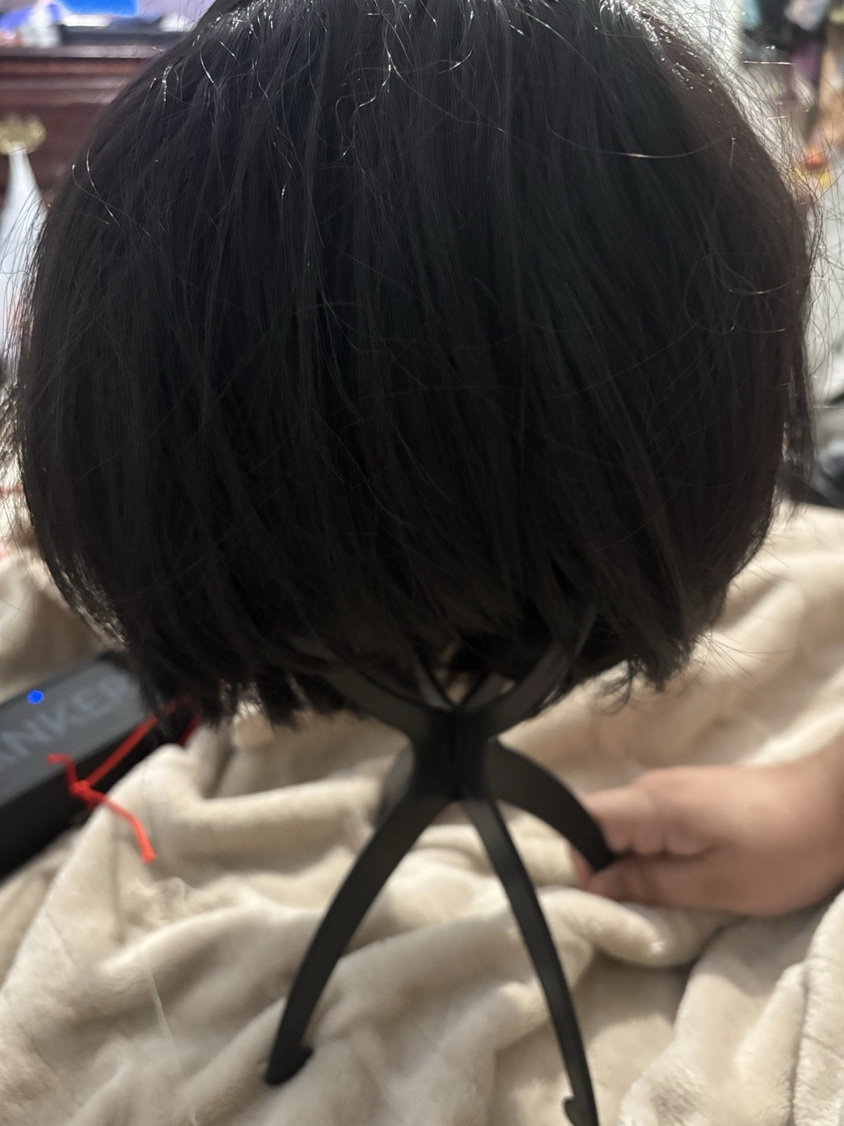 Black Straight Bob Wig Hairpiece, Natural Theme