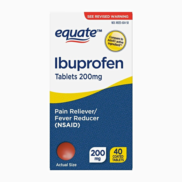 Equate Ibuprofen 200mg Pain Relief & Fever Reducer Coated Tablets, 40 Count