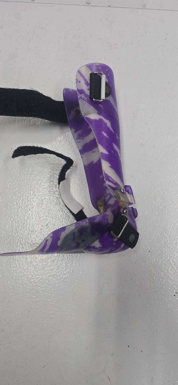 Hinged Ankle Foot Orthosis (AFO) Brace Purple White Marble Pattern Youth Child