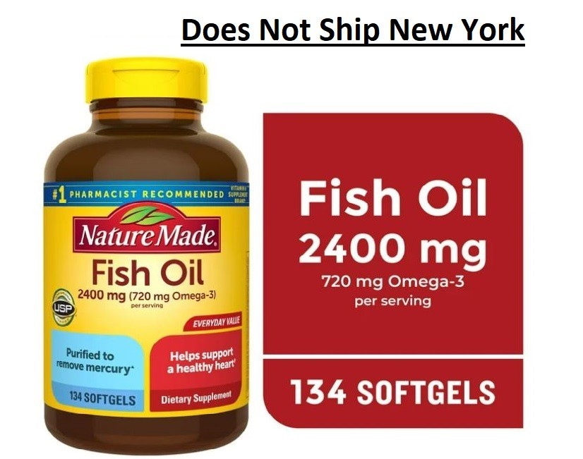 Nature Made Fish Oil 2400mg Per Serving Softgels, Omega 3 Fish Oil