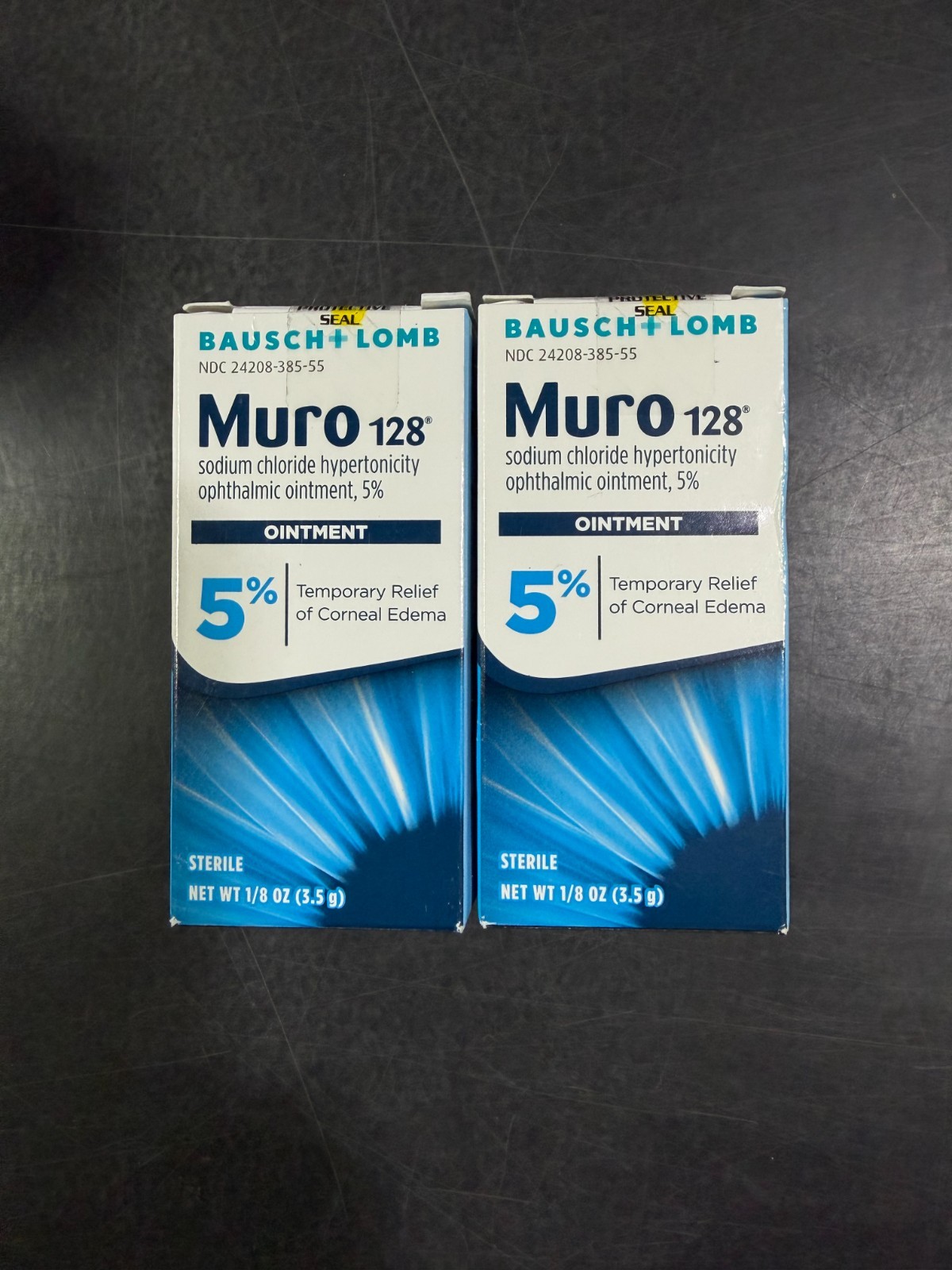 Two Boxes Bausch & Lomb MURO 128 Ointment 5 1/8 Oz Expiration Date August 2026