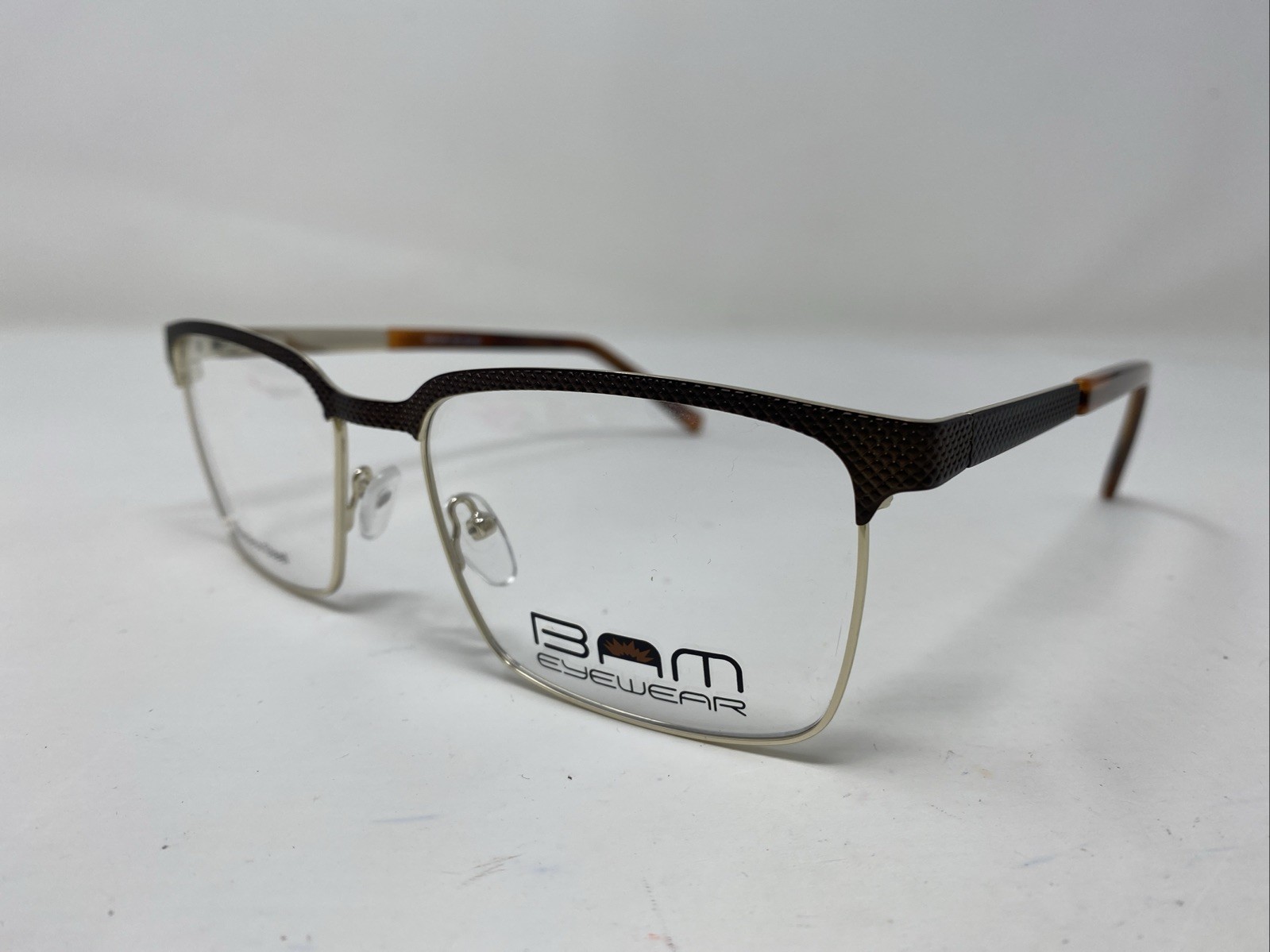 BAM Eyewear BAM 525 BROWN 59-19-150 Brown/Gold Full Rim Eyeglasses Frame O481