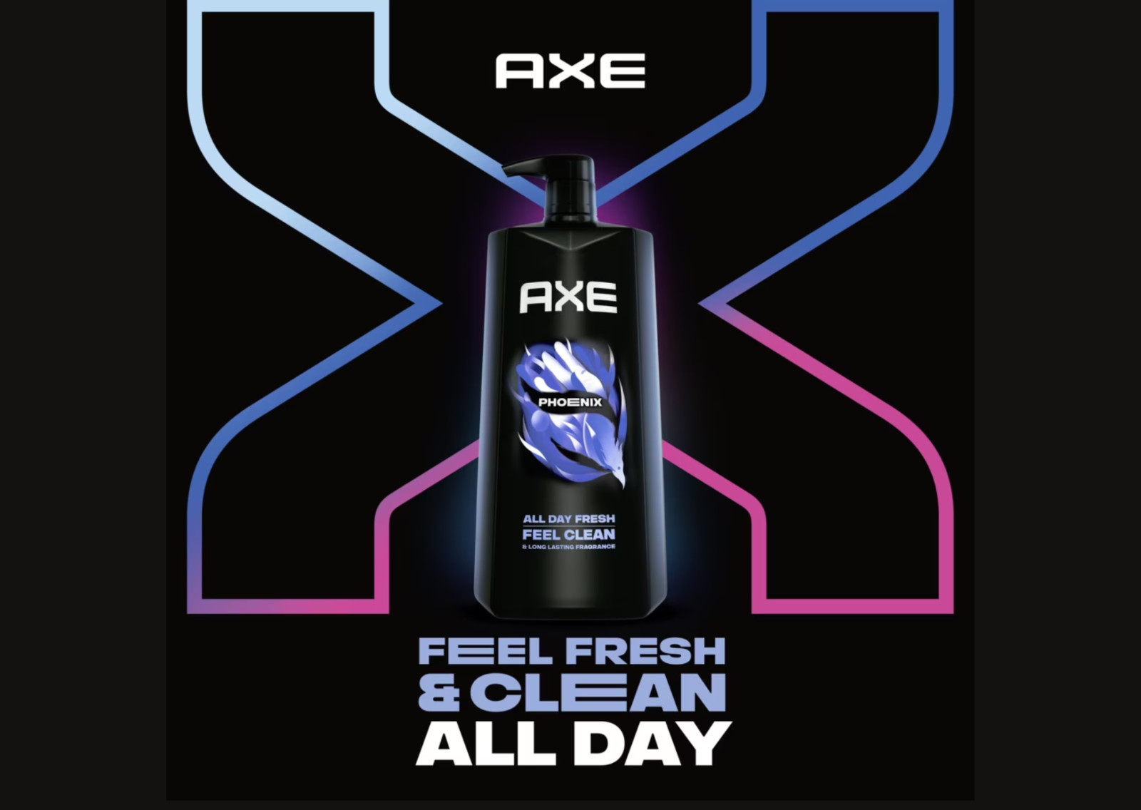 AXE Men’s Liquid Body Wash & Shower Gel with Pump 32 fl oz , Pack of 4 Free Ship
