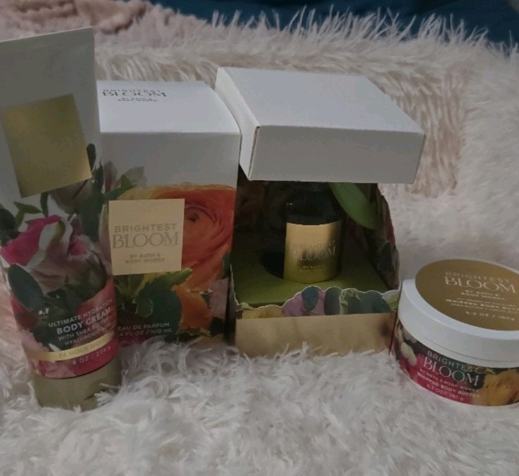 Bath & Body Works Brightest Bloom 4 Piece Lot Rare 3.4oz Eau De Parfum EDP Set