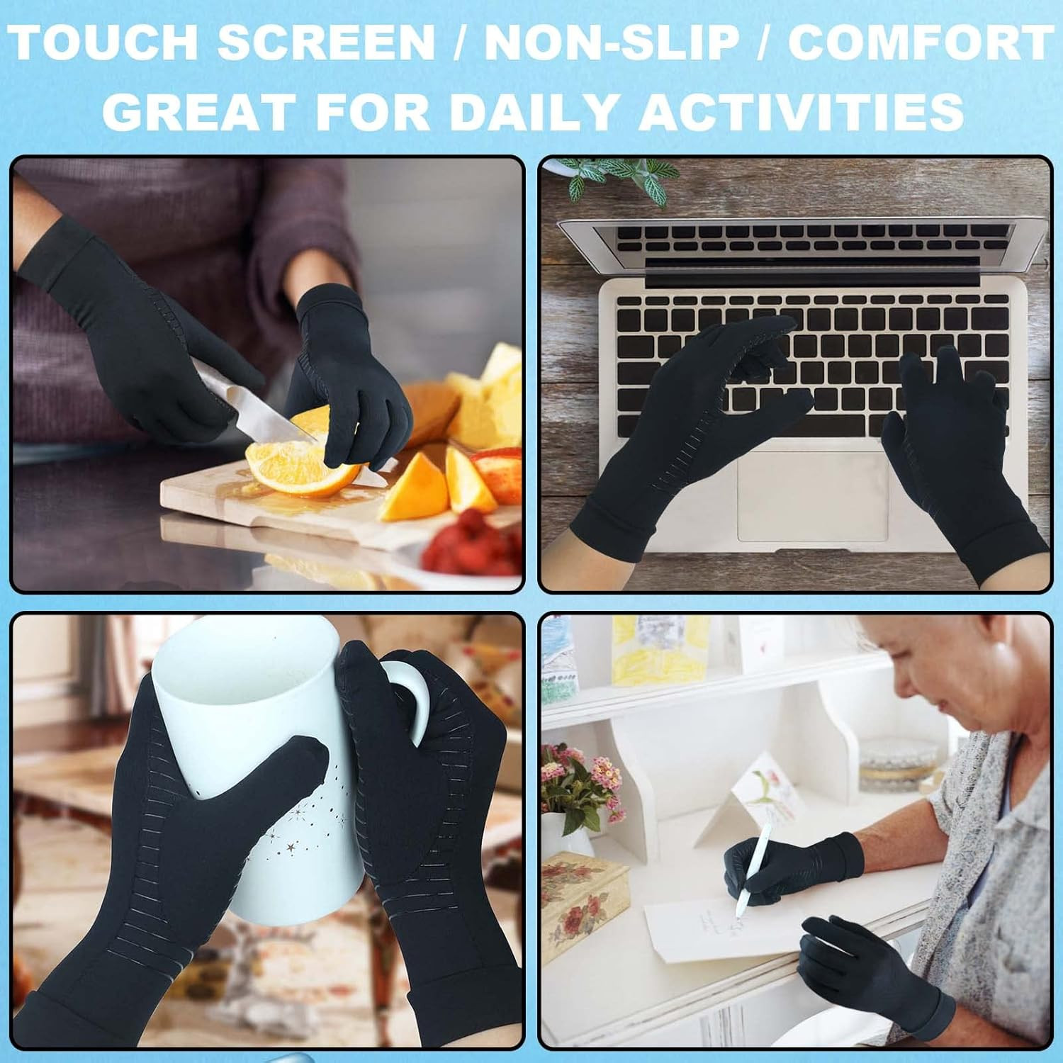NEW Copper Arthritis Hand Gloves Compression Support Joint Pain Relief Sport US