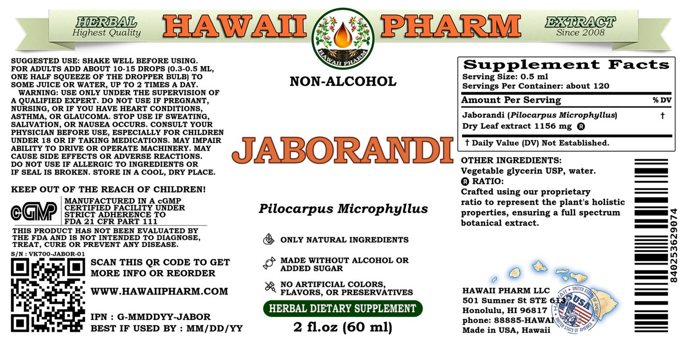 Jaborandi (Pilocarpus Microphyllus) Tincture, Dried Leaf Liquid Extract