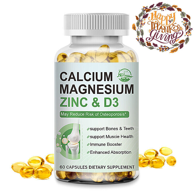Calcium Magnesium Zinc Vitamin D3 Capsules Support Bone Health ,Immune ,Energy