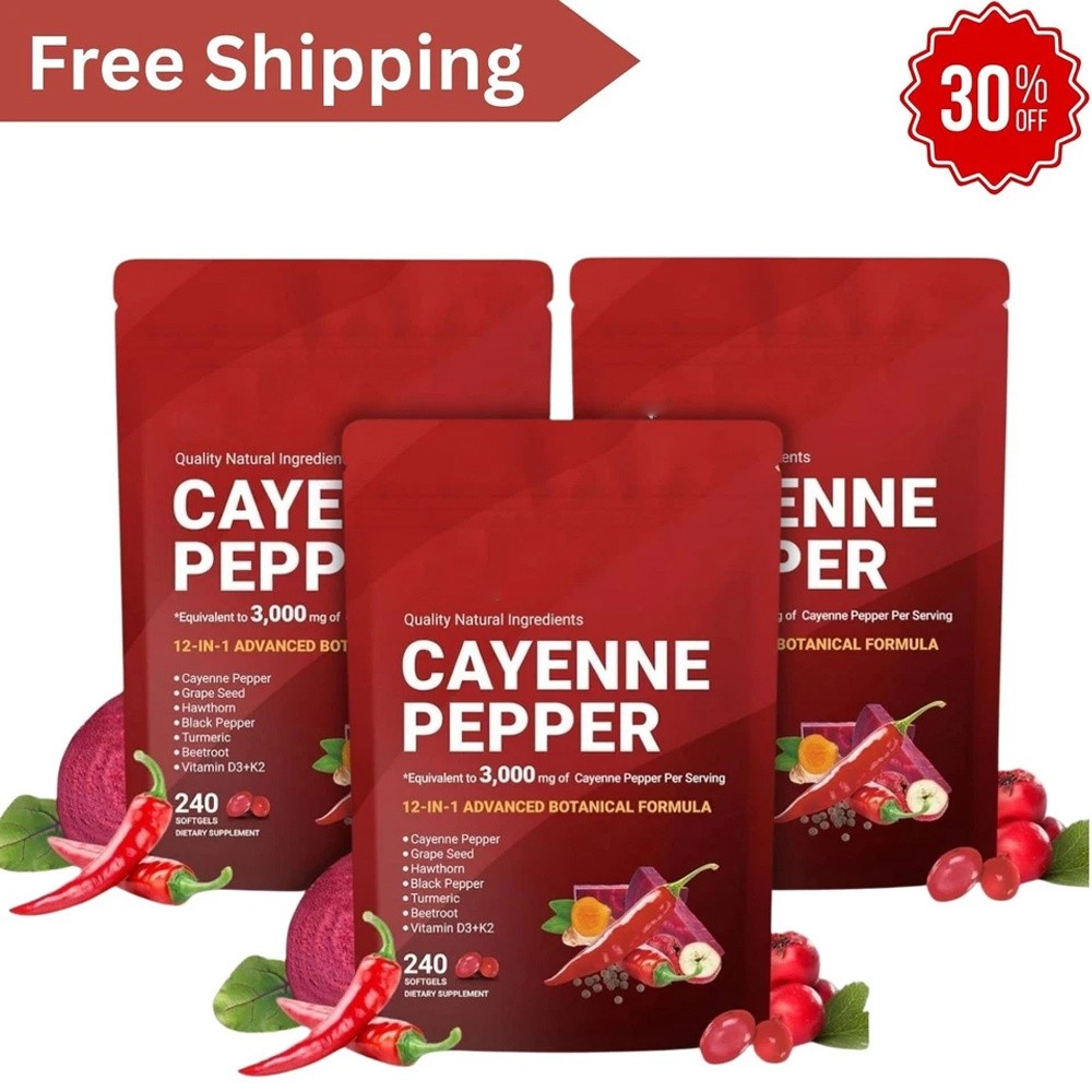 2X Capsaicin Power – Cayenne Pepper Softgels Supplement, Supports Legs Vein Hot