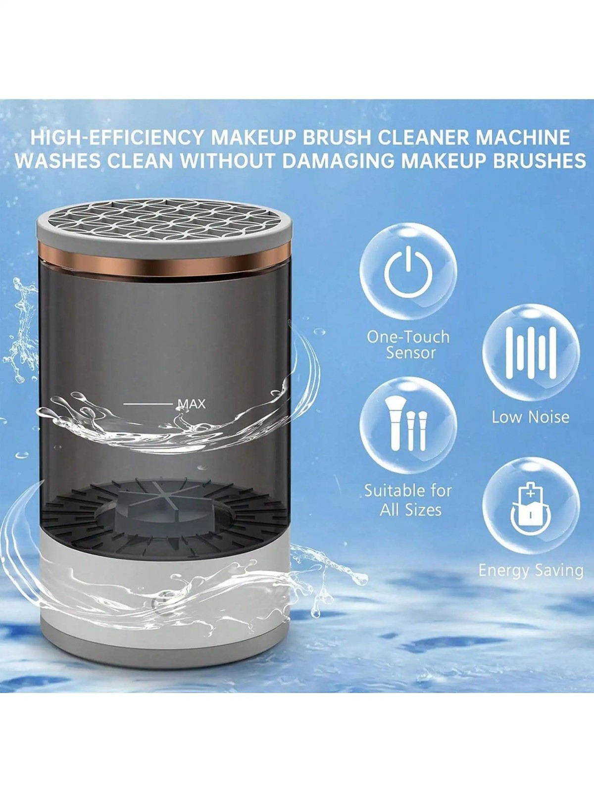 Makeup Brush Cleaner Machine Electric Cosmetic Brush Washing Tool Quick Dry US