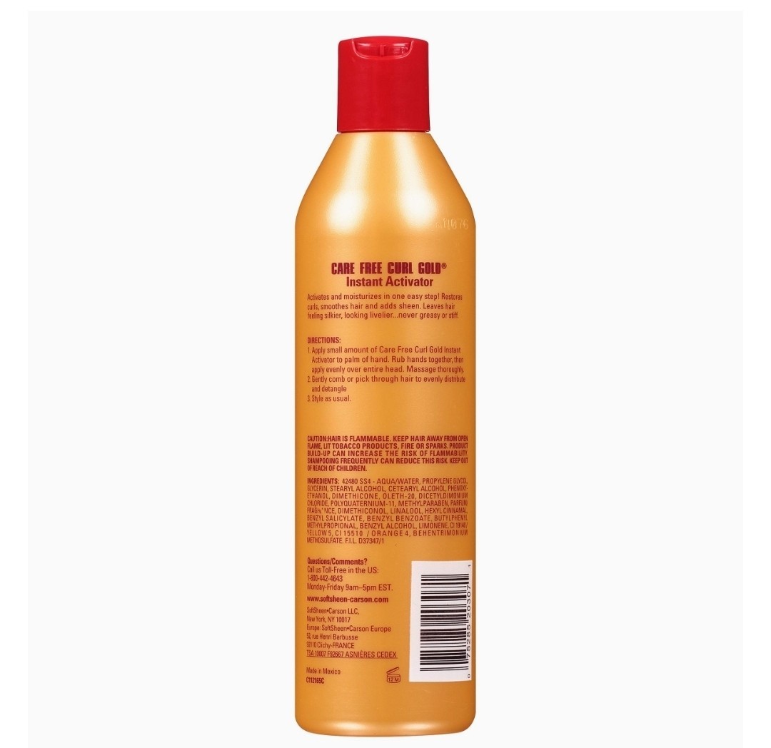 SoftSheen Carson Care Free Curl Gold Hair Instant Activator 16 fl oz LARGE New