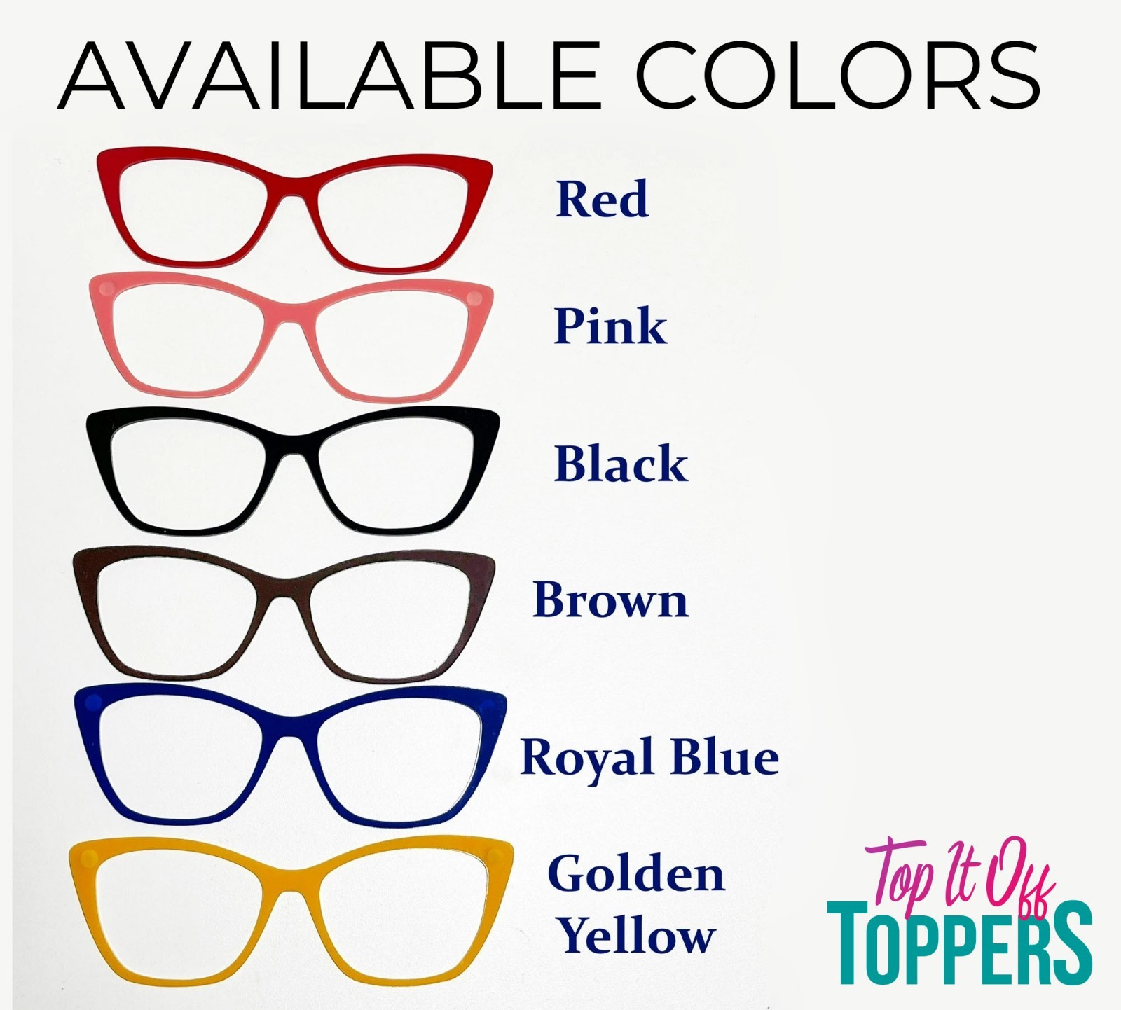 PAIR EYEWEAR COMPATIBLE BLANKS – Solid Color Acrylic Laser Cut Frame Toppers