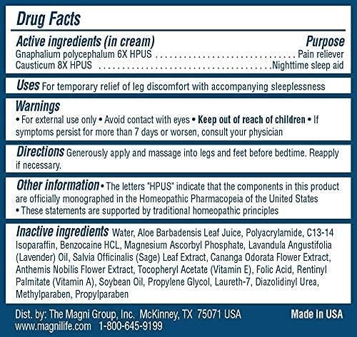 MagniLife Relaxing Leg Cream 4 oz – Restless Legs Relief w/ Lavender & Magnesium